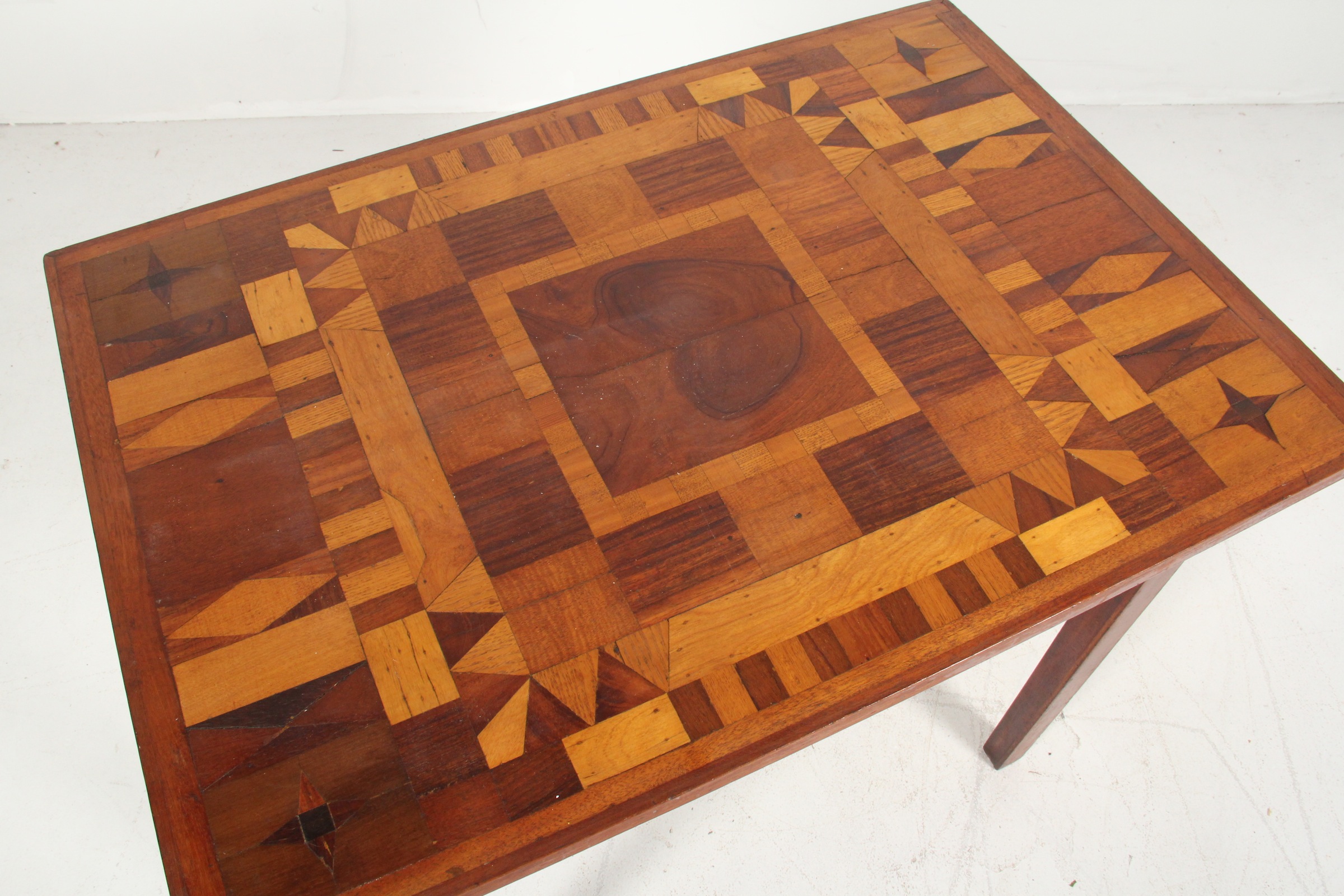 Folk Art Inlaid Wood Table