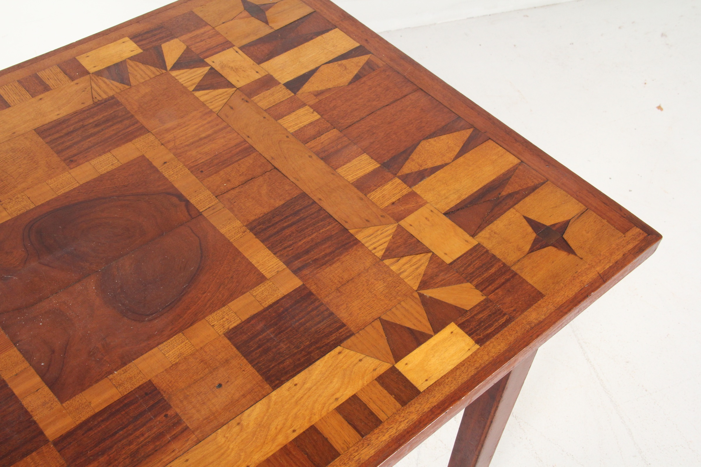 Folk Art Inlaid Wood Table