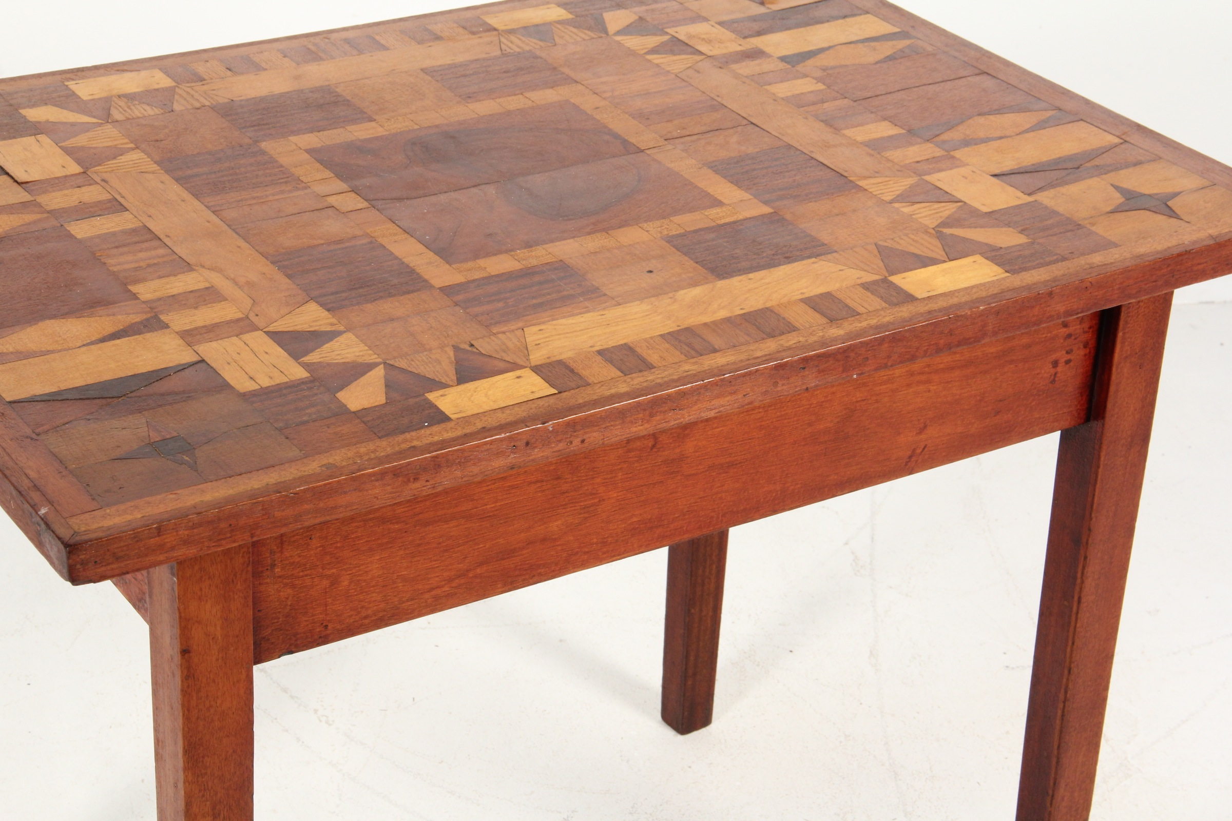 Folk Art Inlaid Wood Table