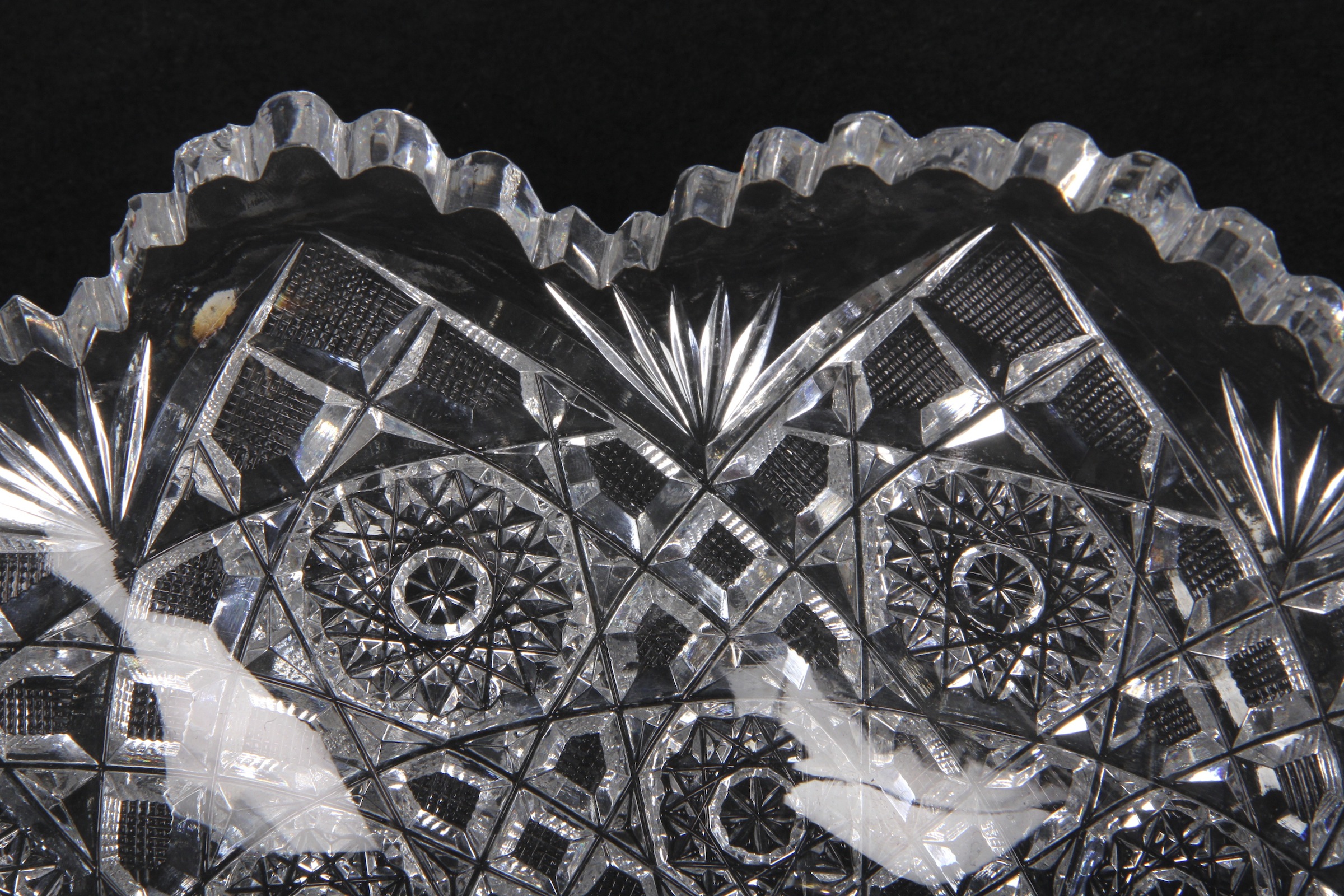 American Brilliant Cut Glass Oval Bowl