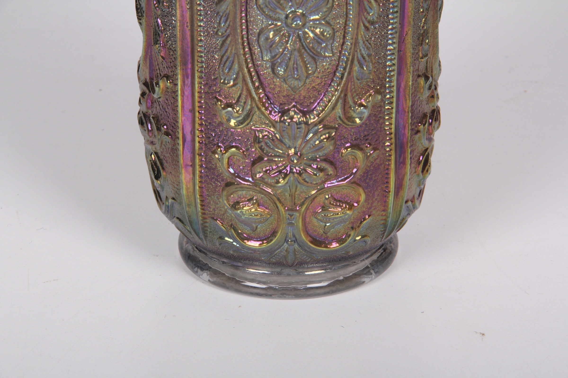 Imperial Smoke Carnival Glass Vase