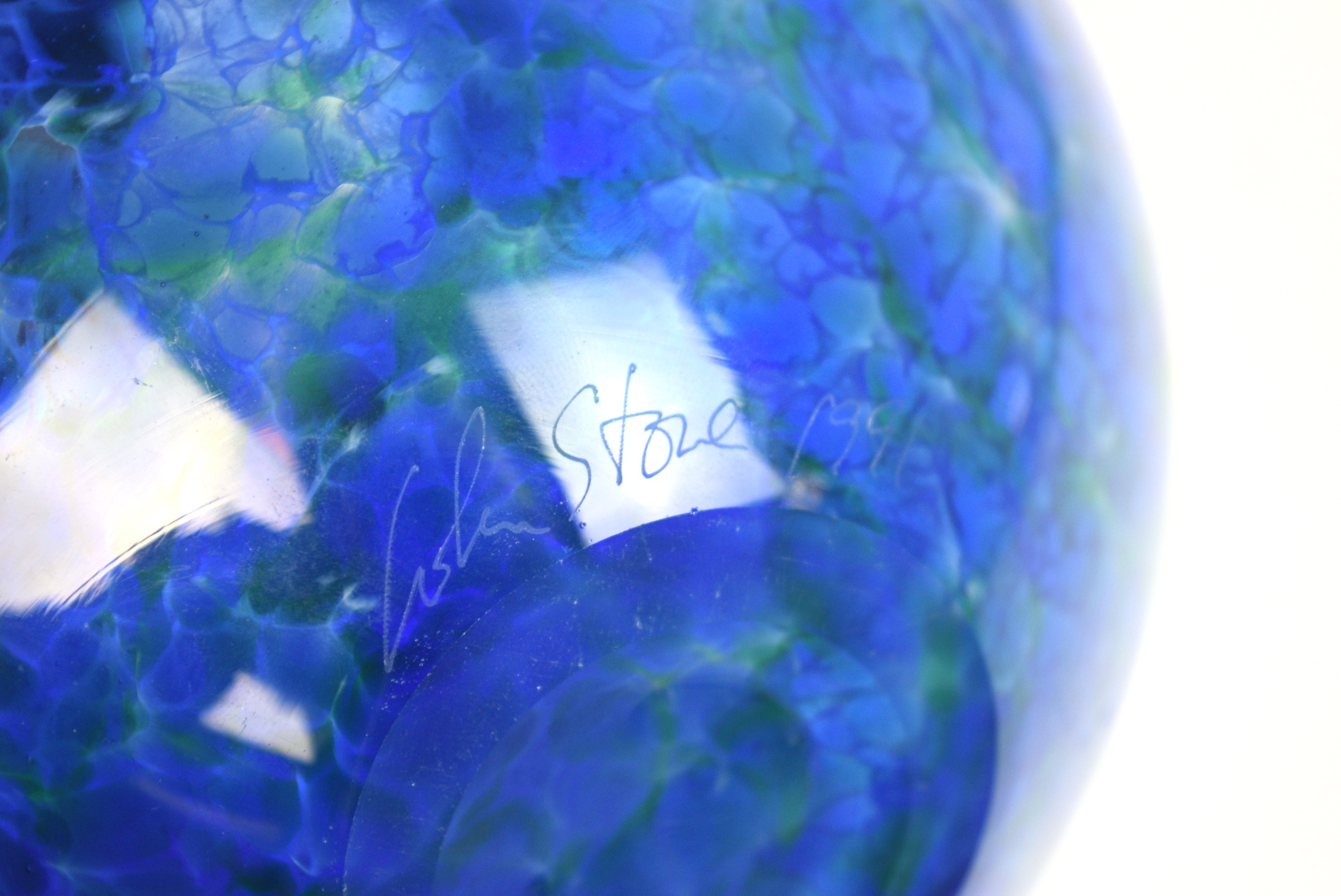 Signed Hand-Blown Glass Vase