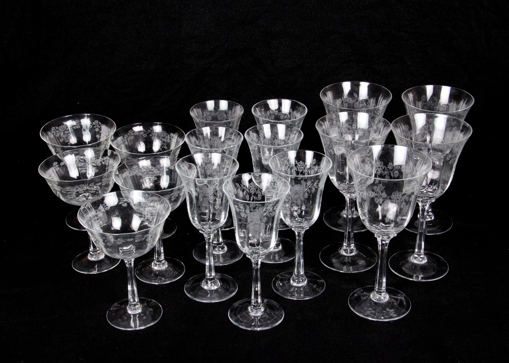Lenox Rose Patterned Etched Stemware