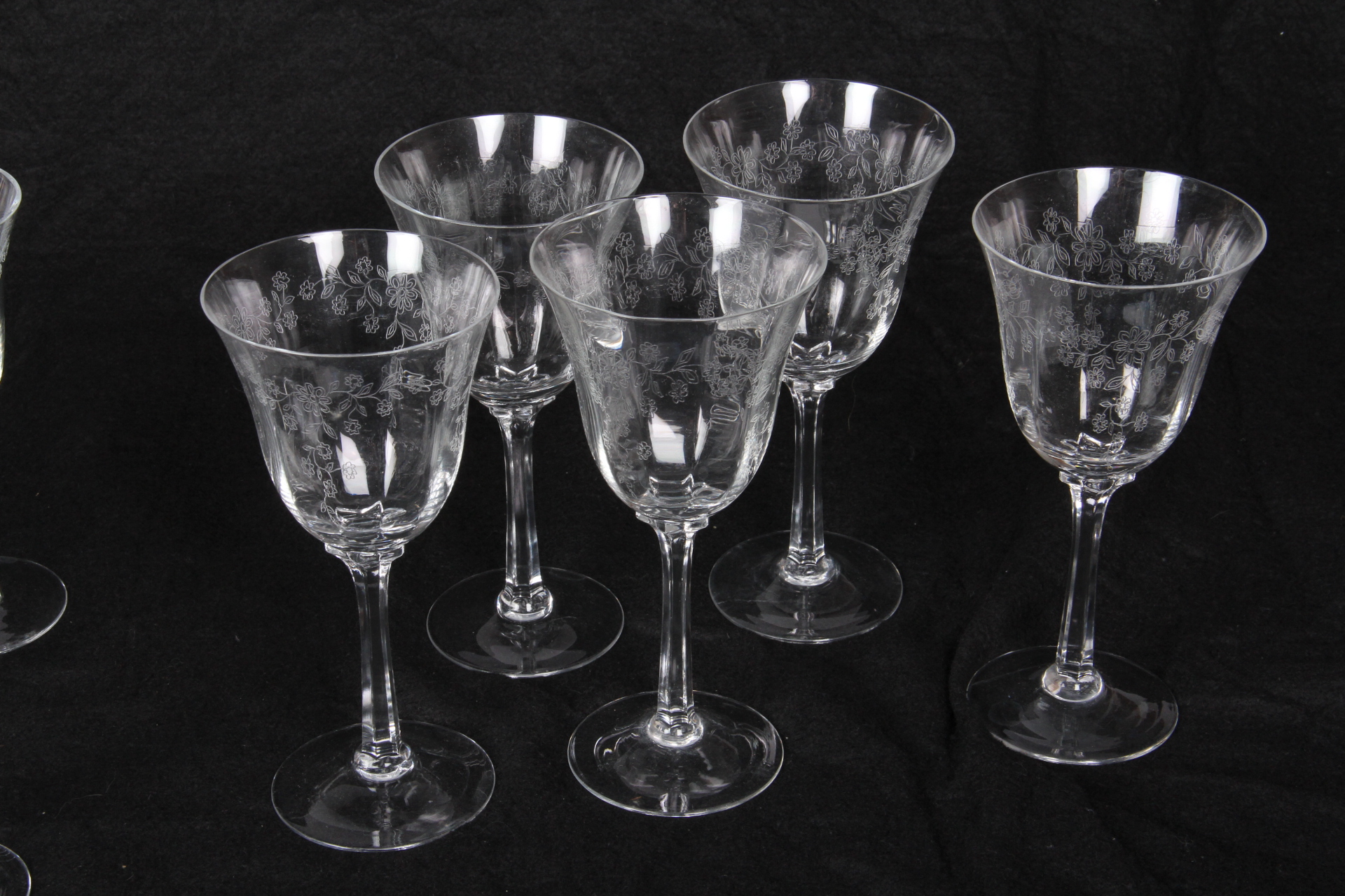 Lenox Rose Patterned Etched Stemware