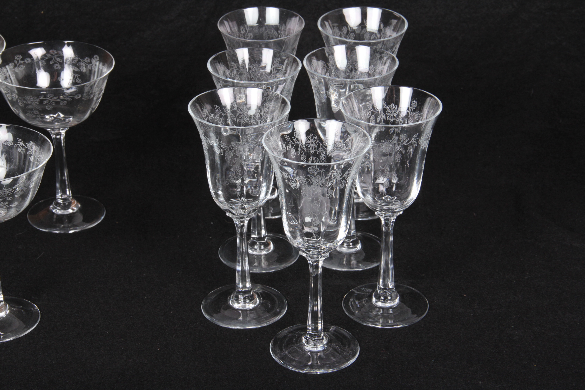 Lenox Rose Patterned Etched Stemware