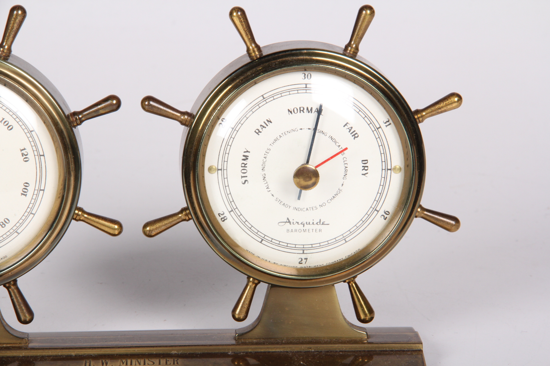 Airguide Brass Barometer and Thermometer