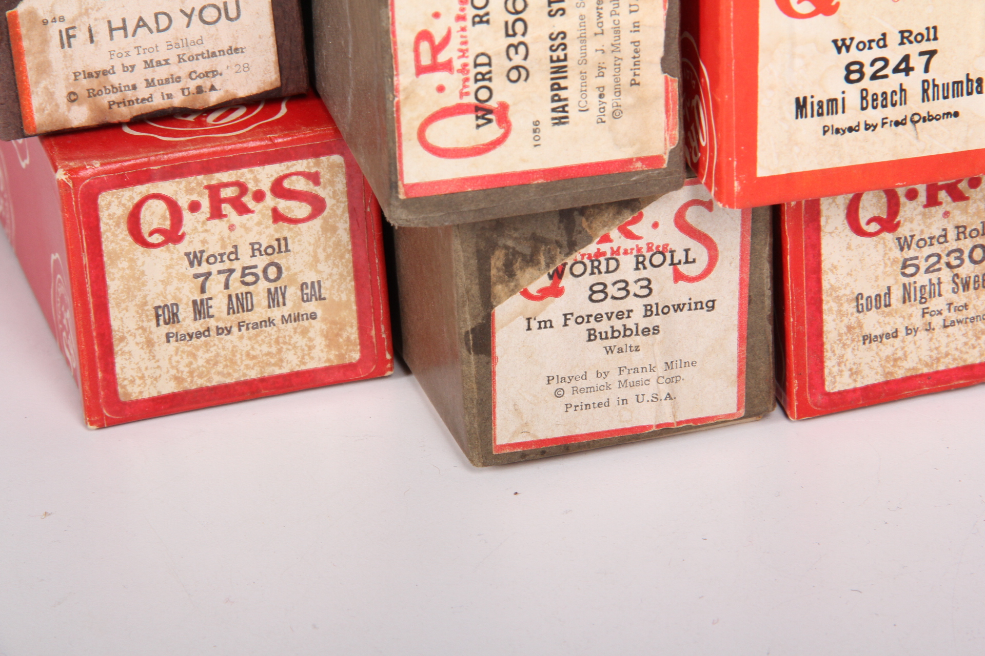Collection of Antique Piano Rolls