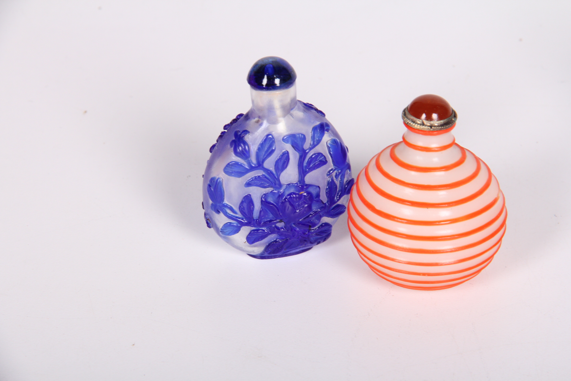 Group of Six Chinese Glass Snuff Bottles