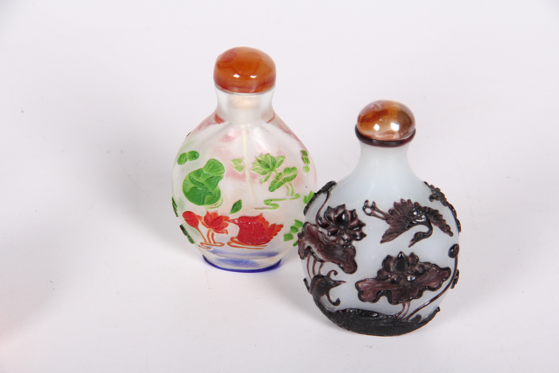 Group of Six Chinese Glass Snuff Bottles
