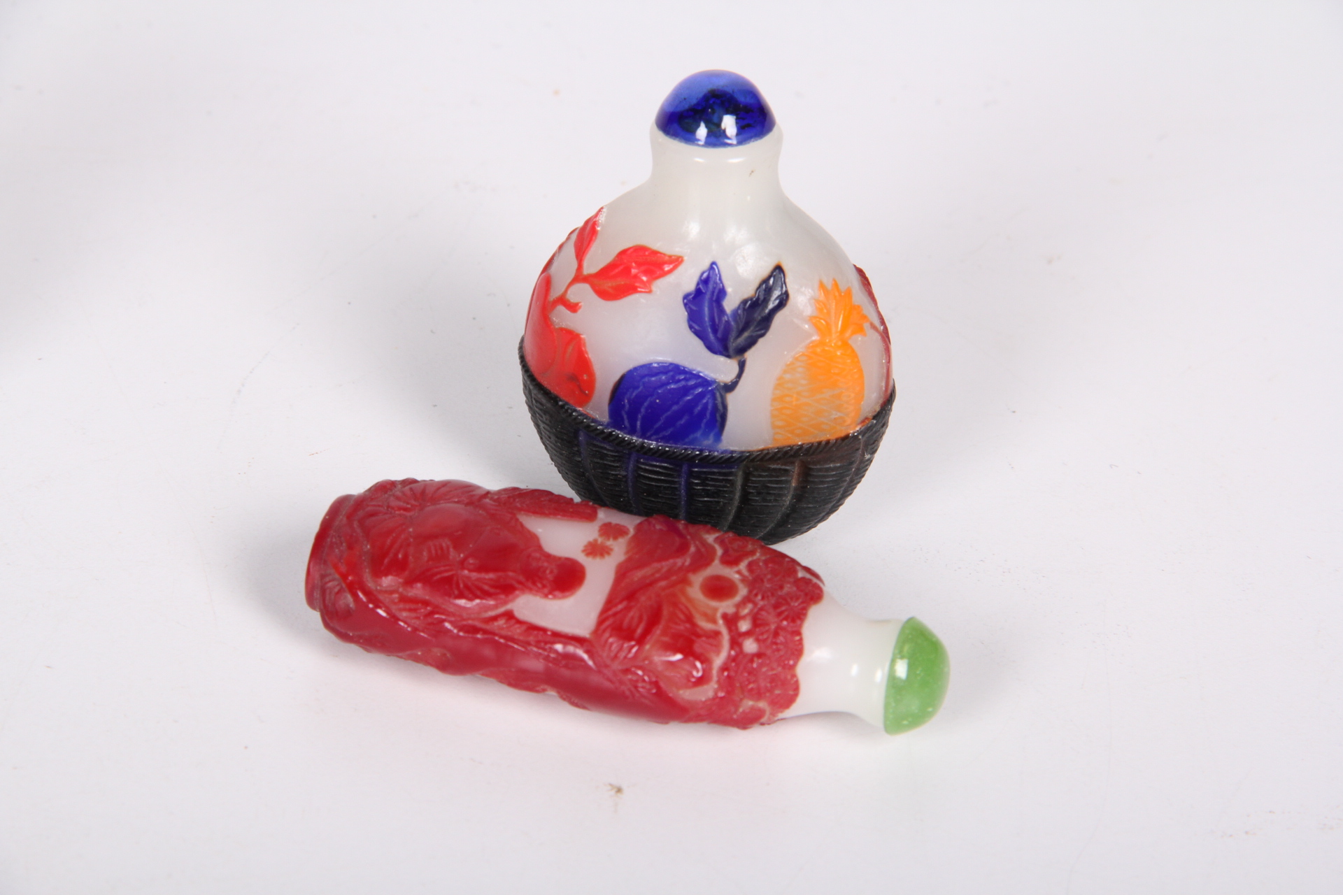 Group of Six Chinese Glass Snuff Bottles