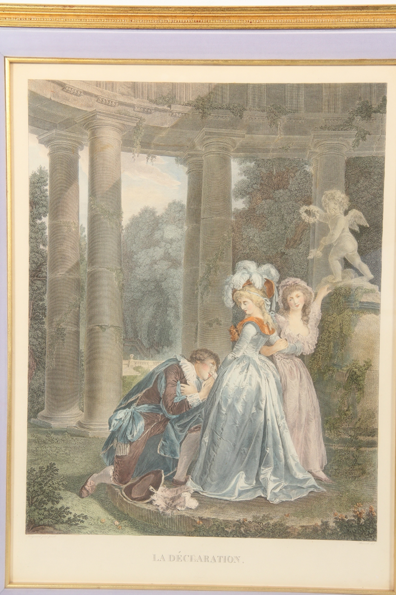 Pair of Fragonard Hand Colored Etchings
