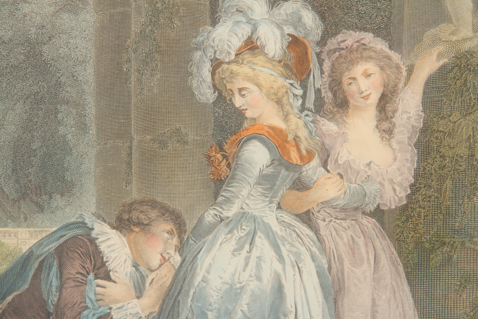 Pair of Fragonard Hand Colored Etchings