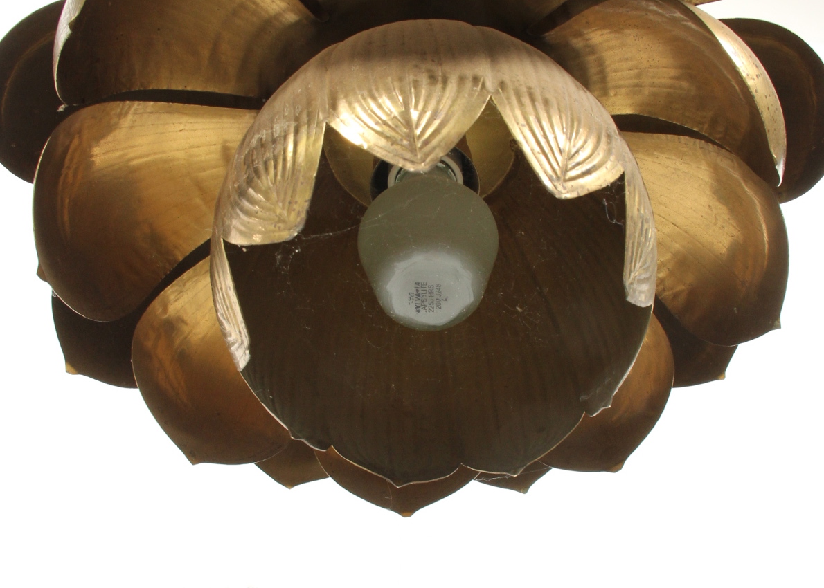 Brass Lotus Flower Hanging Light