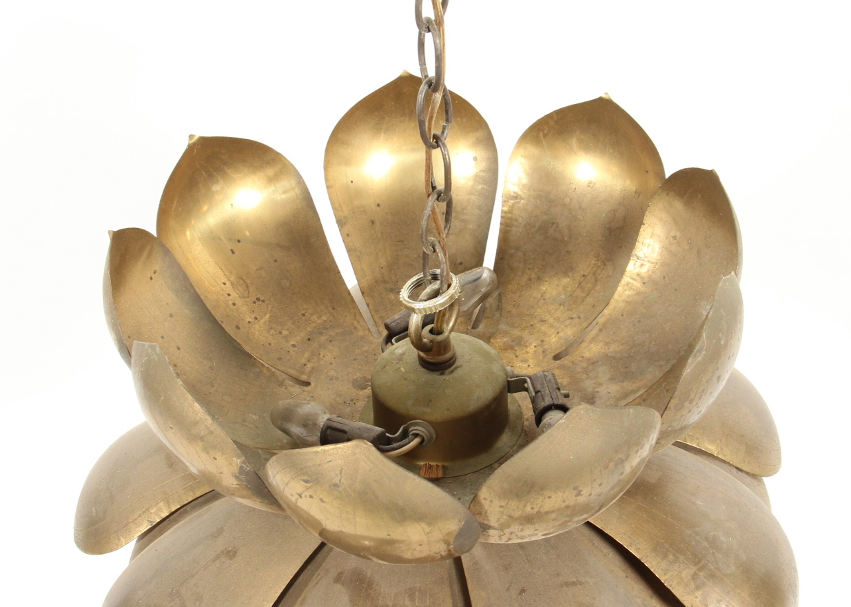 Brass Lotus Flower Hanging Light
