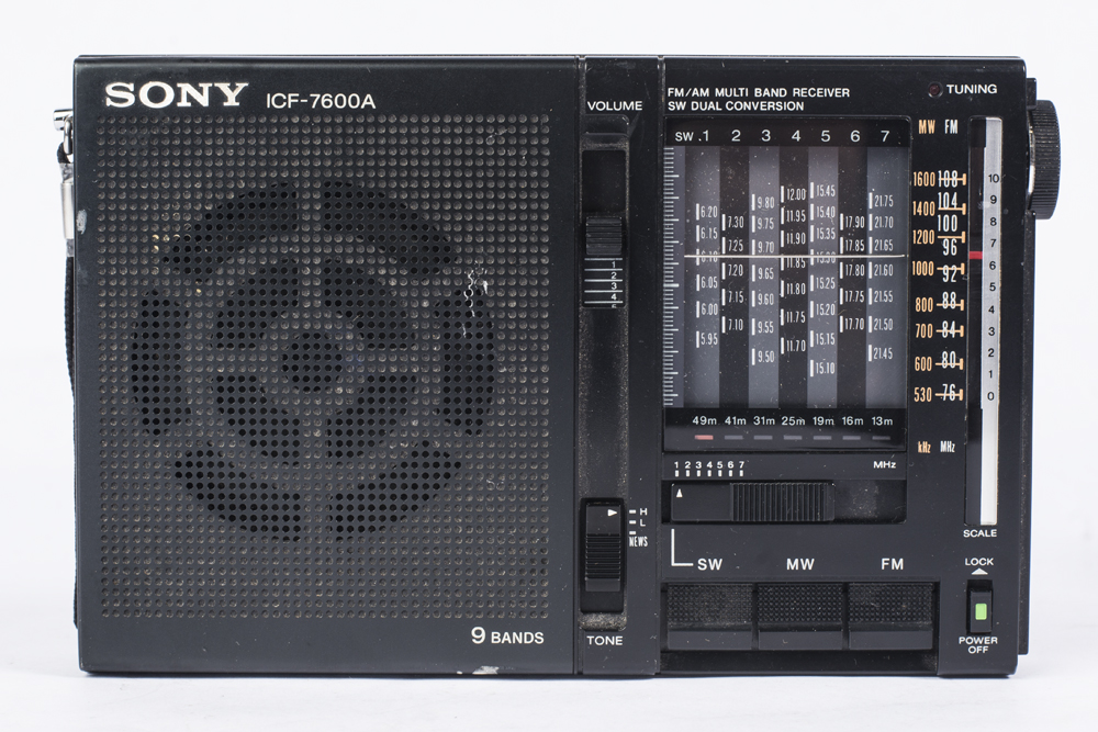 Vintage Polaroid Camera and Sony Radio