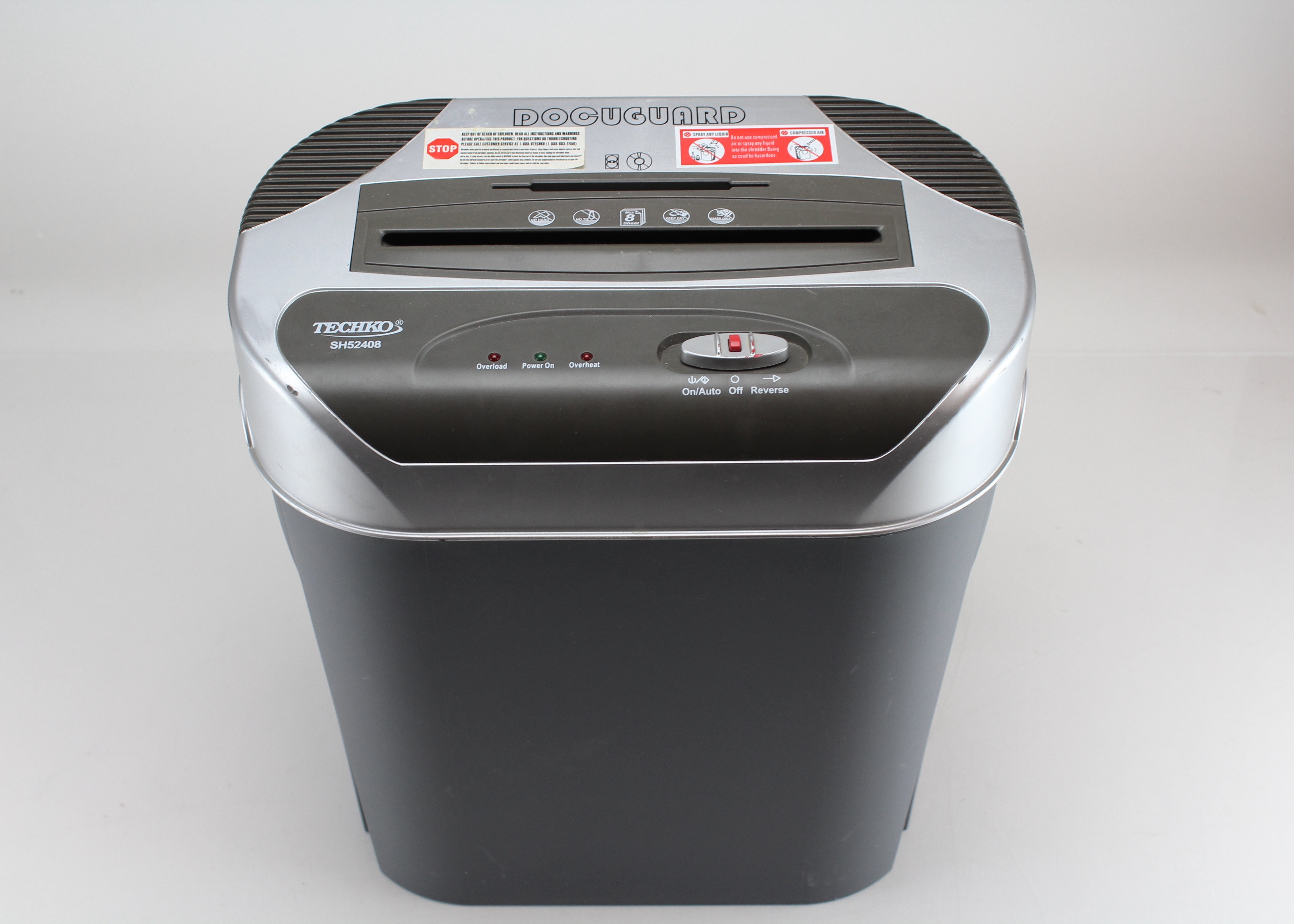 Techko SH52408 Docuguard Paper Shredder with Waste Bin