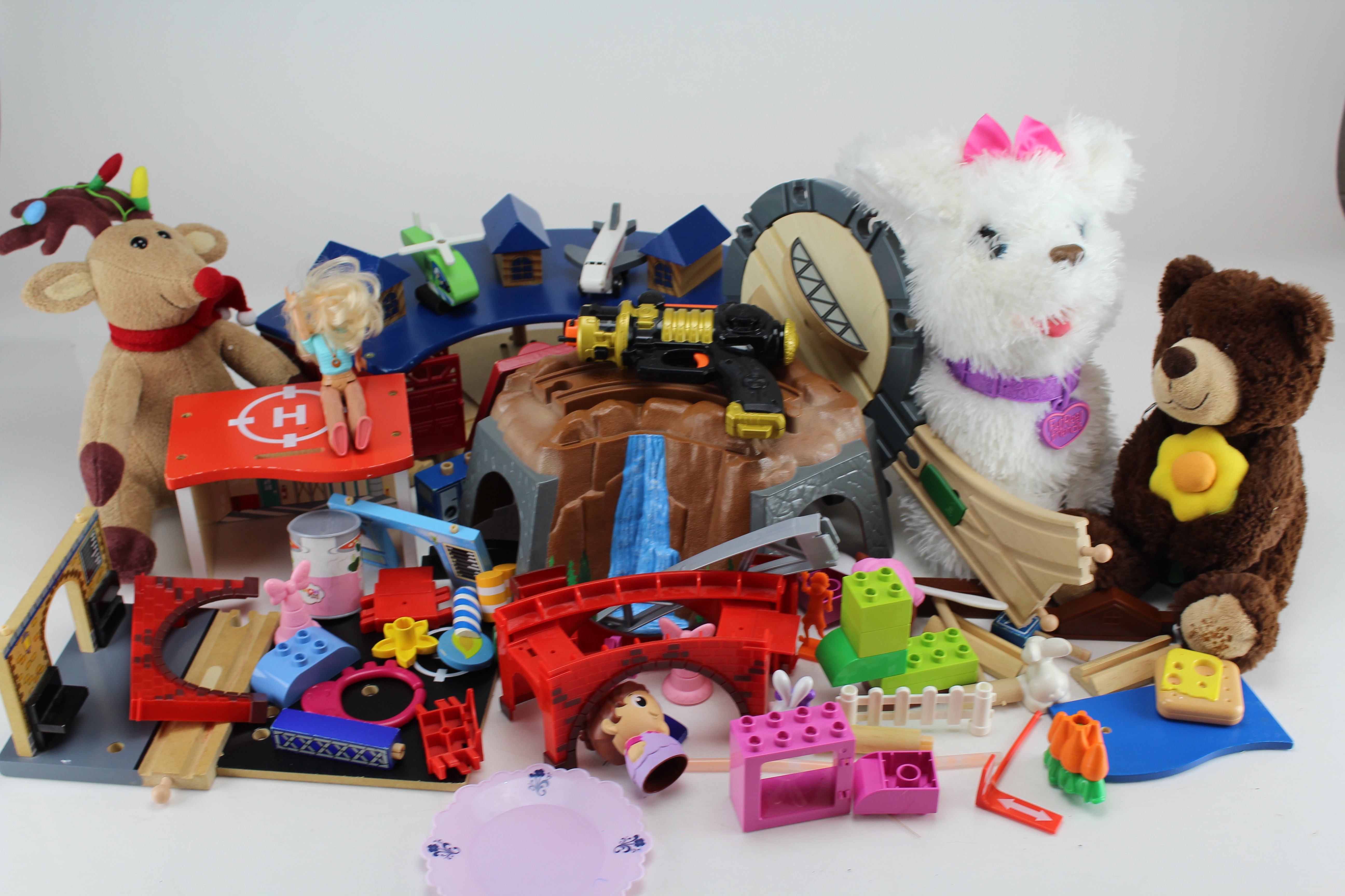 Random Assortment Of Toys In Toy Cube