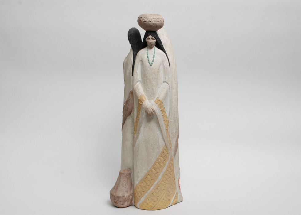 Large Terracotta Statue of Three Native American Women