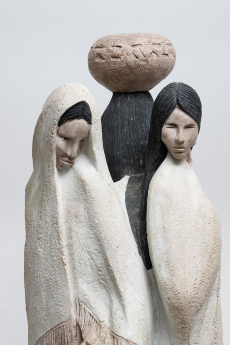 Large Terracotta Statue of Three Native American Women