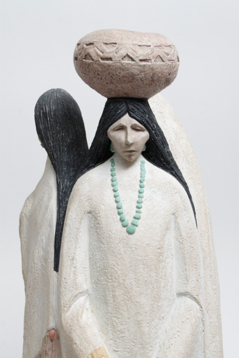 Large Terracotta Statue of Three Native American Women