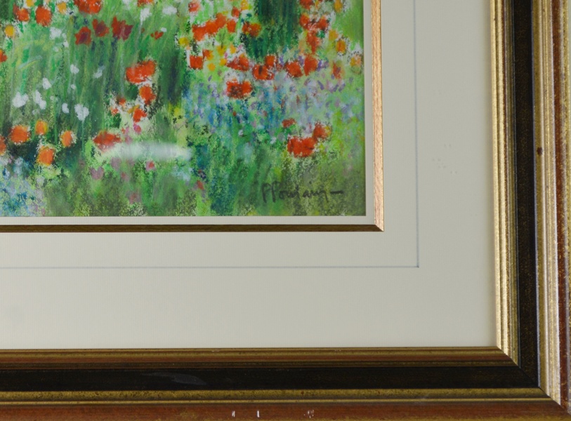 Pierre Poulain "Les Coquelicots" Original Pastel Painting