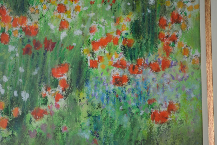Pierre Poulain "Les Coquelicots" Original Pastel Painting
