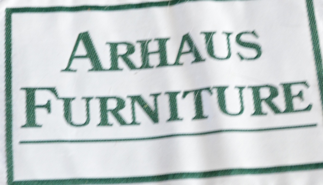 Arhaus Brentwood Tiger Mahogany Leather Sofa