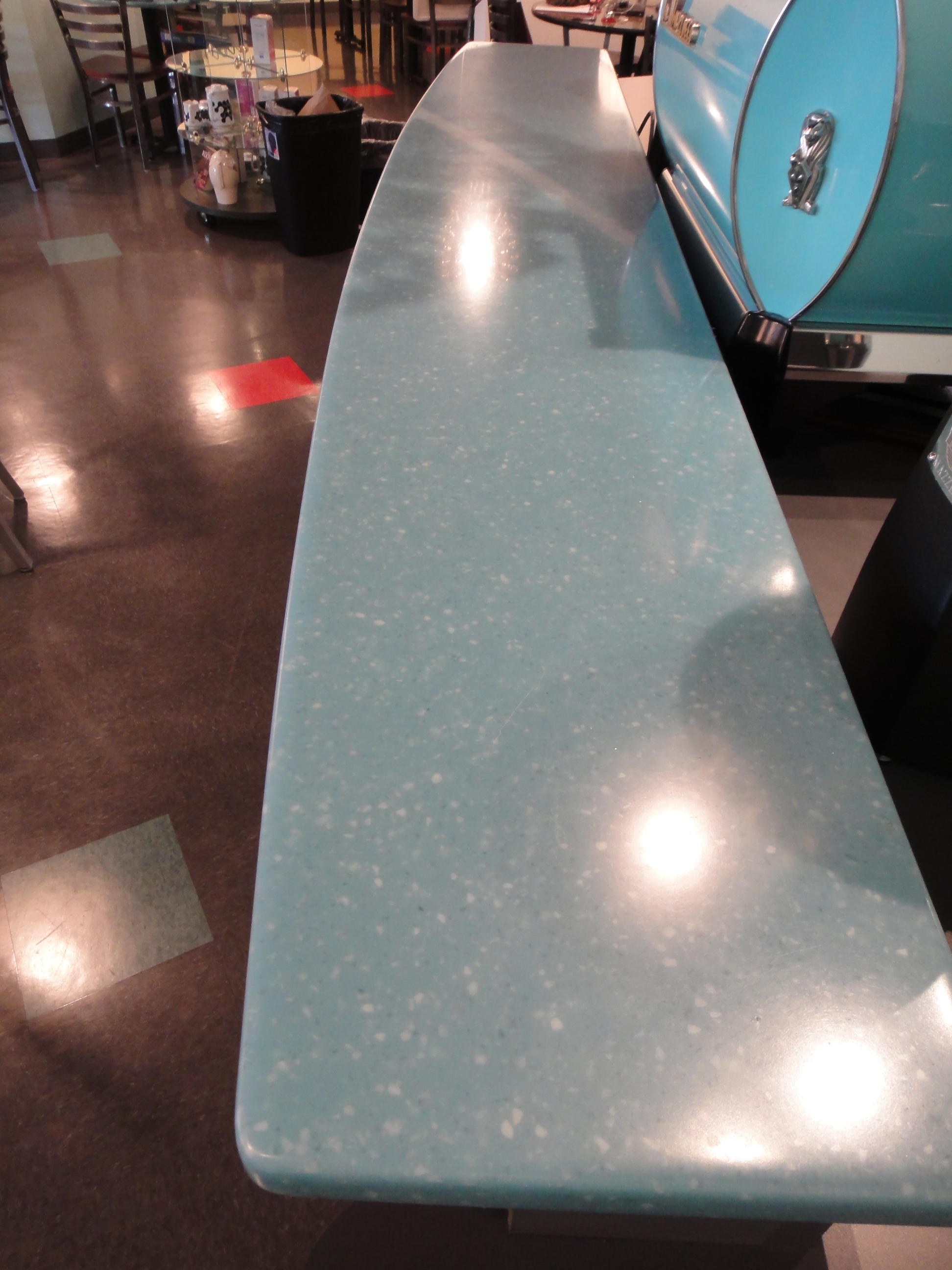 Full Counter, Lower Counter and Curved Corian Upper Counter