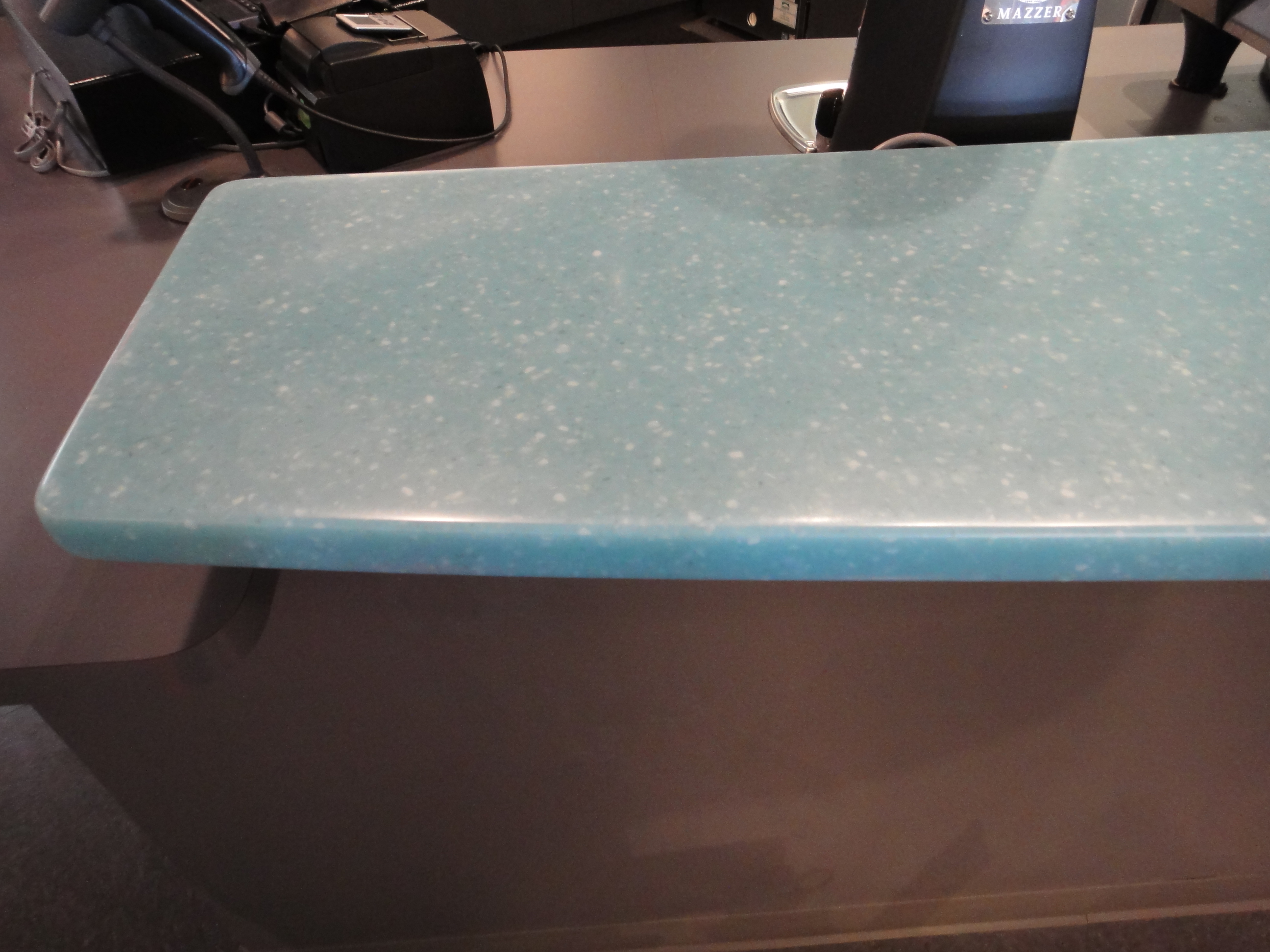 Full Counter, Lower Counter and Curved Corian Upper Counter