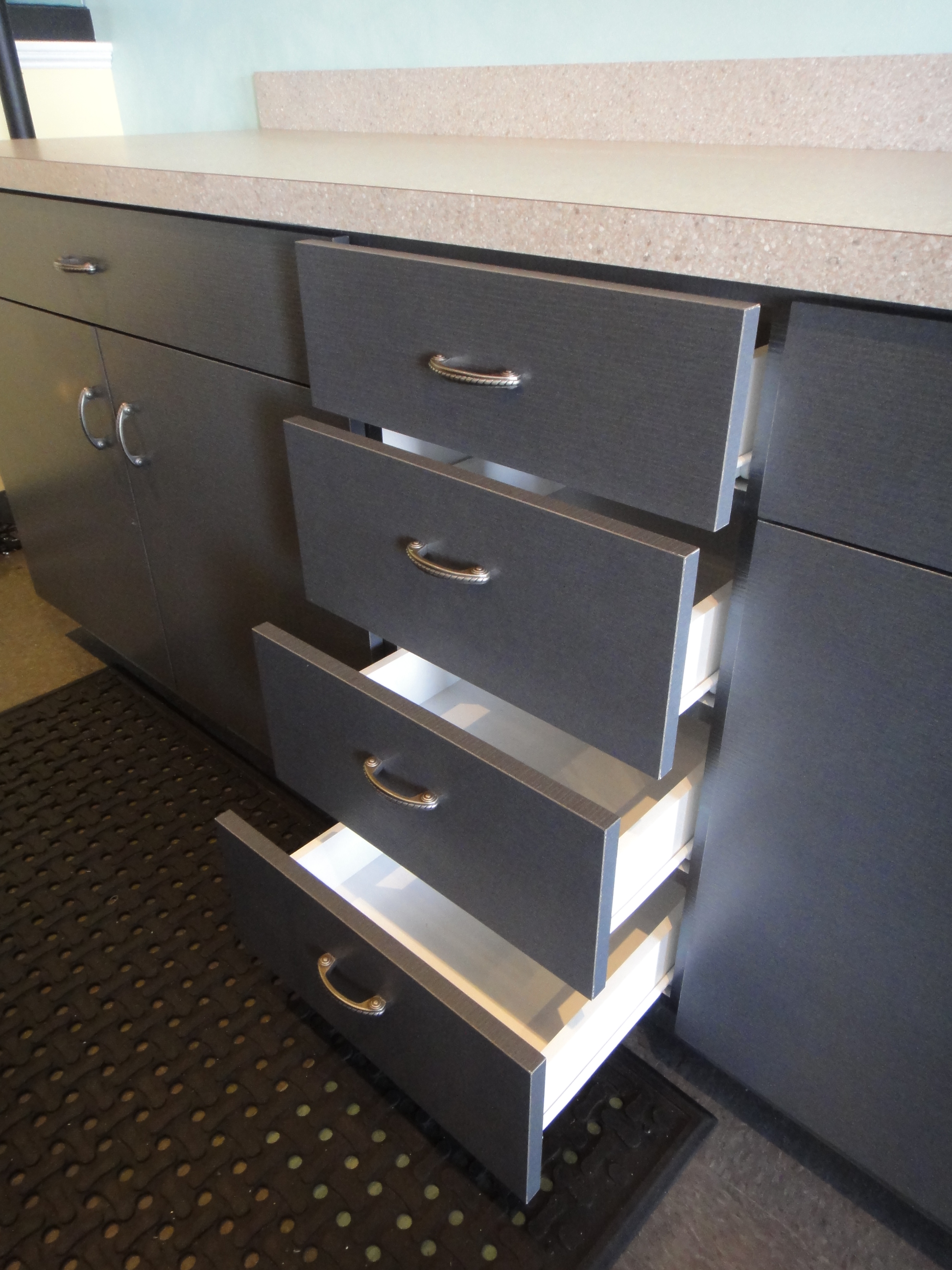 Custom Built Laminate Cabinet Made by Thomas Cabinet Shop