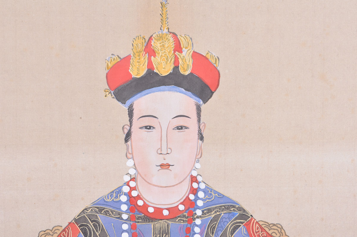 Framed Qing Dynasty Emperess Painting on Silk