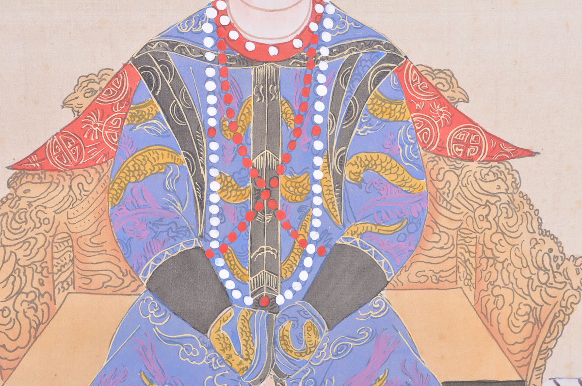 Framed Qing Dynasty Emperess Painting on Silk