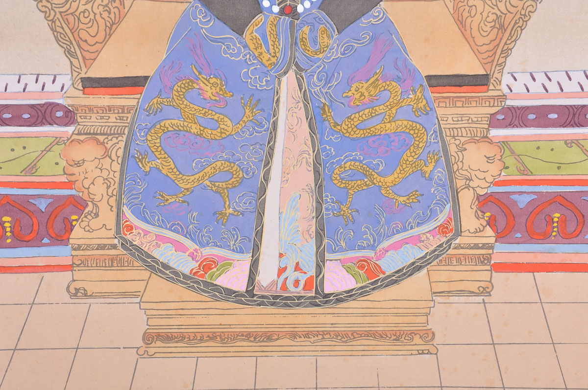 Framed Qing Dynasty Emperess Painting on Silk