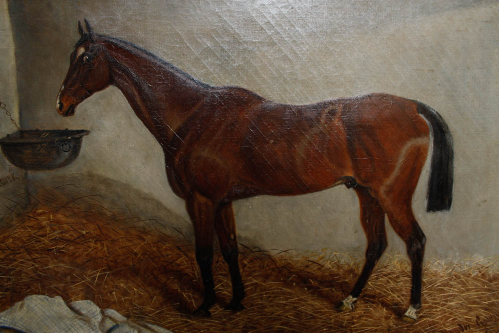 Collender Goldsmith 19th Century Equestrian Portrait Oil