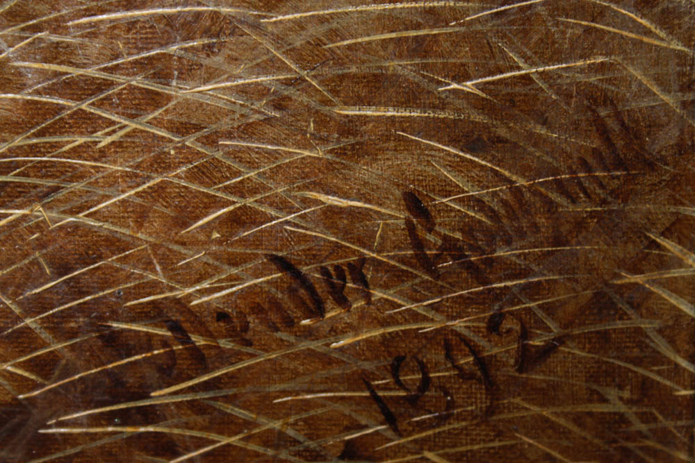 Collender Goldsmith 19th Century Equestrian Portrait Oil