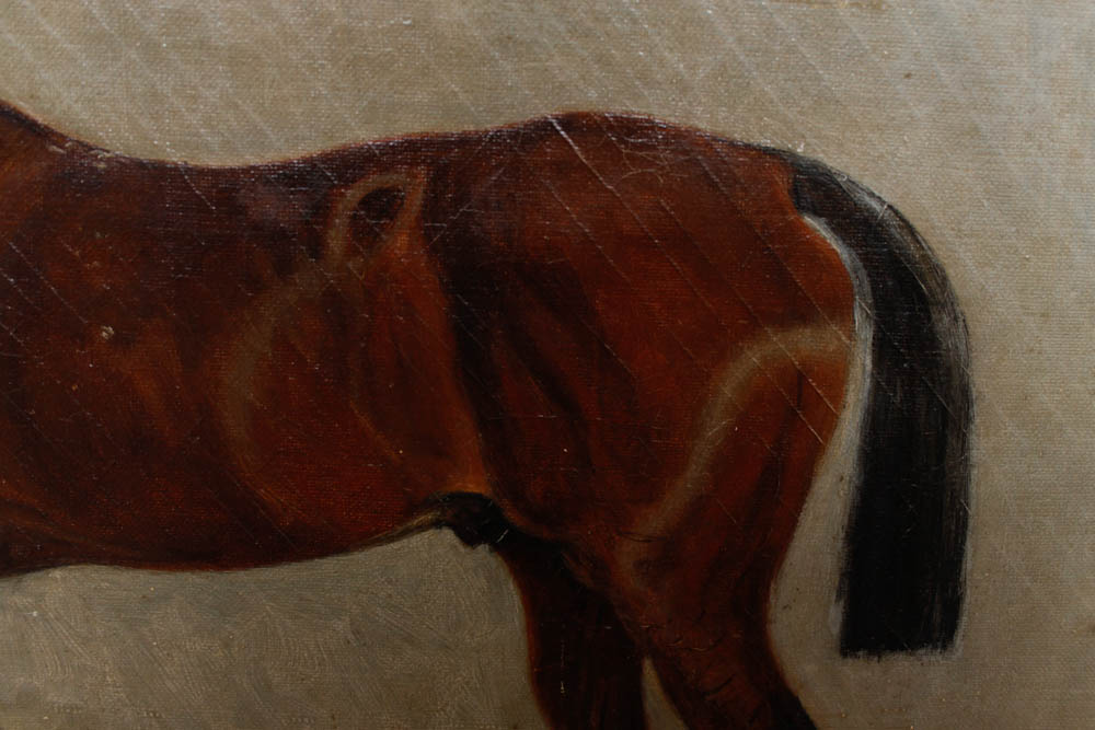 Collender Goldsmith 19th Century Equestrian Portrait Oil