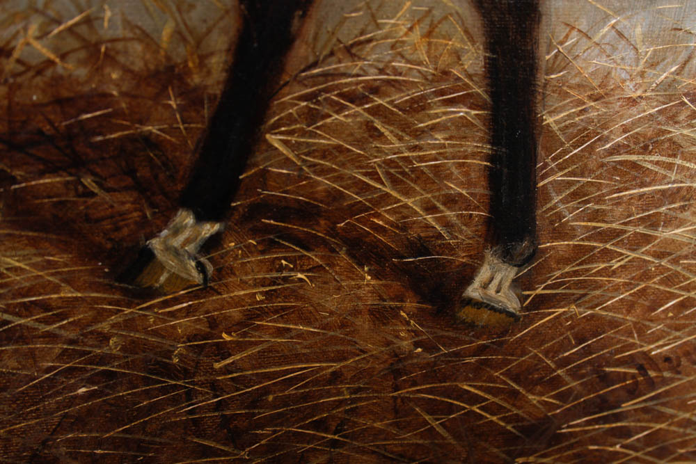 Collender Goldsmith 19th Century Equestrian Portrait Oil