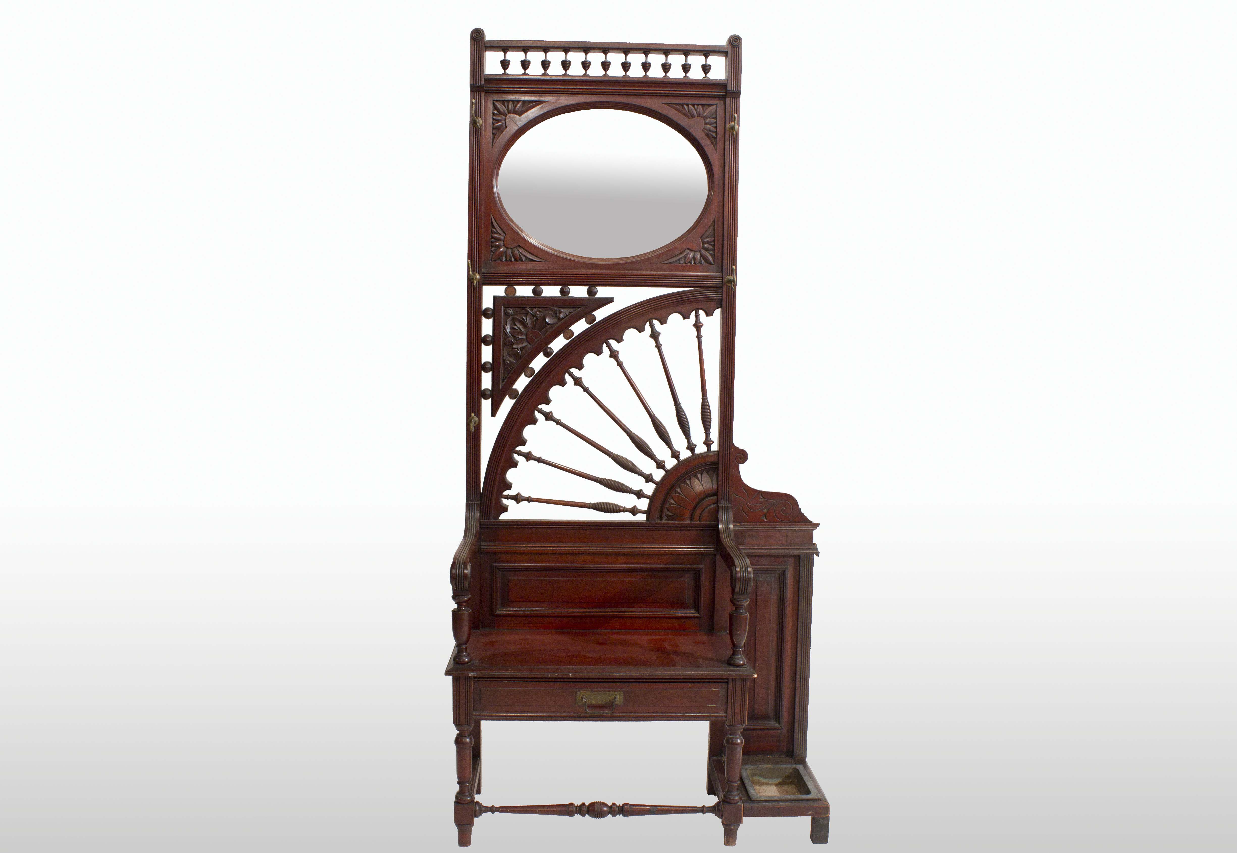 Victorian Mahogany Hall Tree