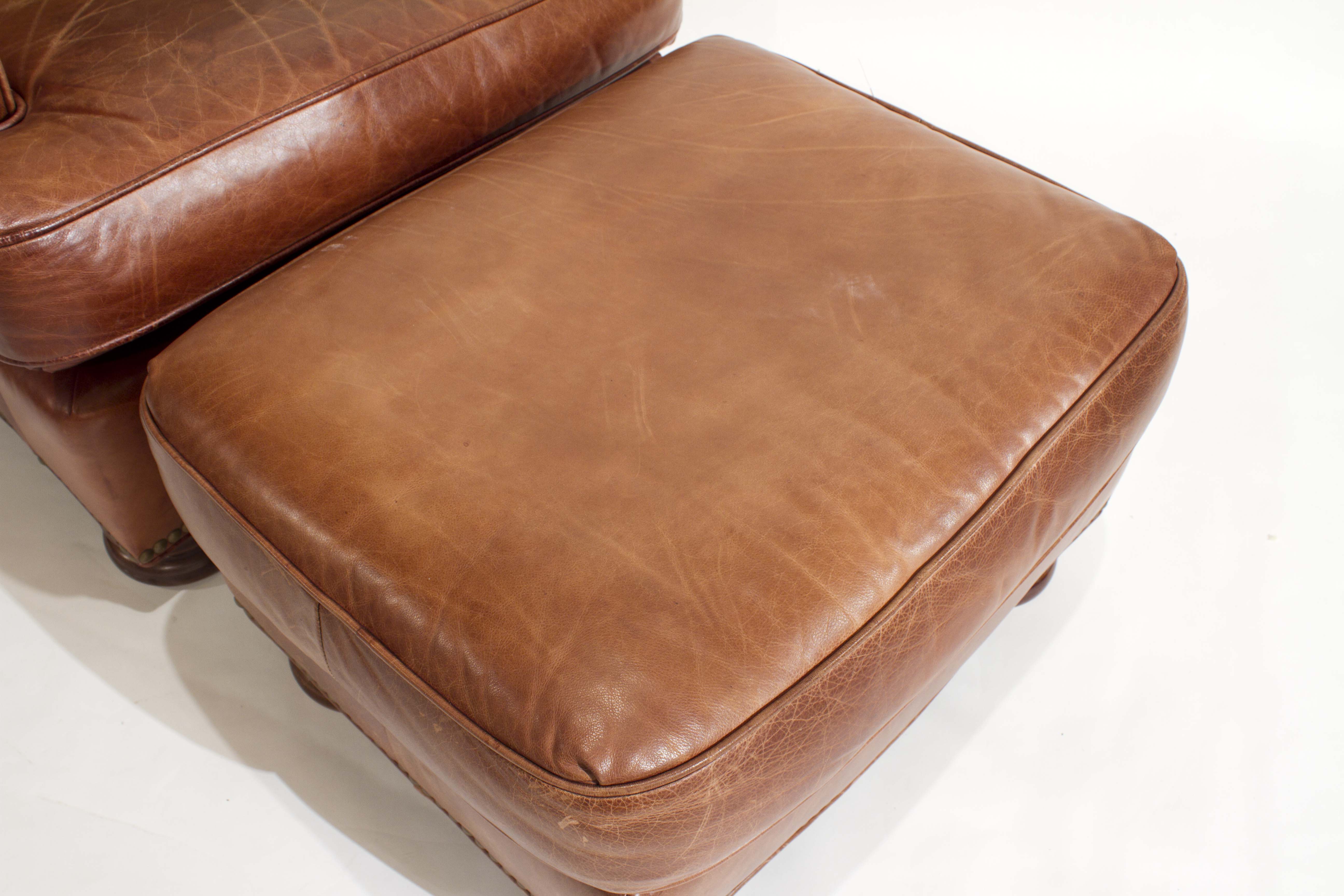 Bradington Young Leather Recliner with Ottoman