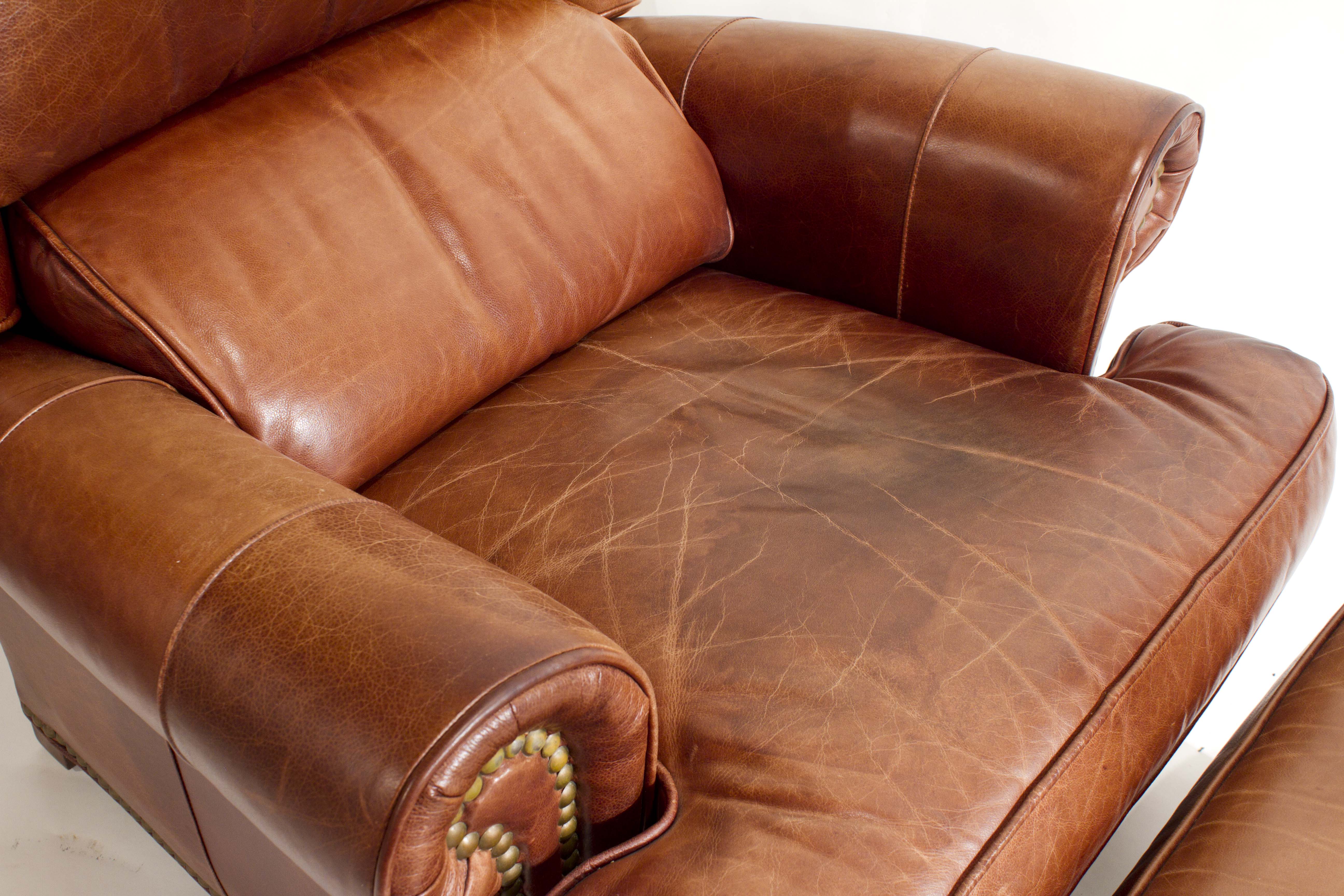 Bradington Young Leather Recliner with Ottoman