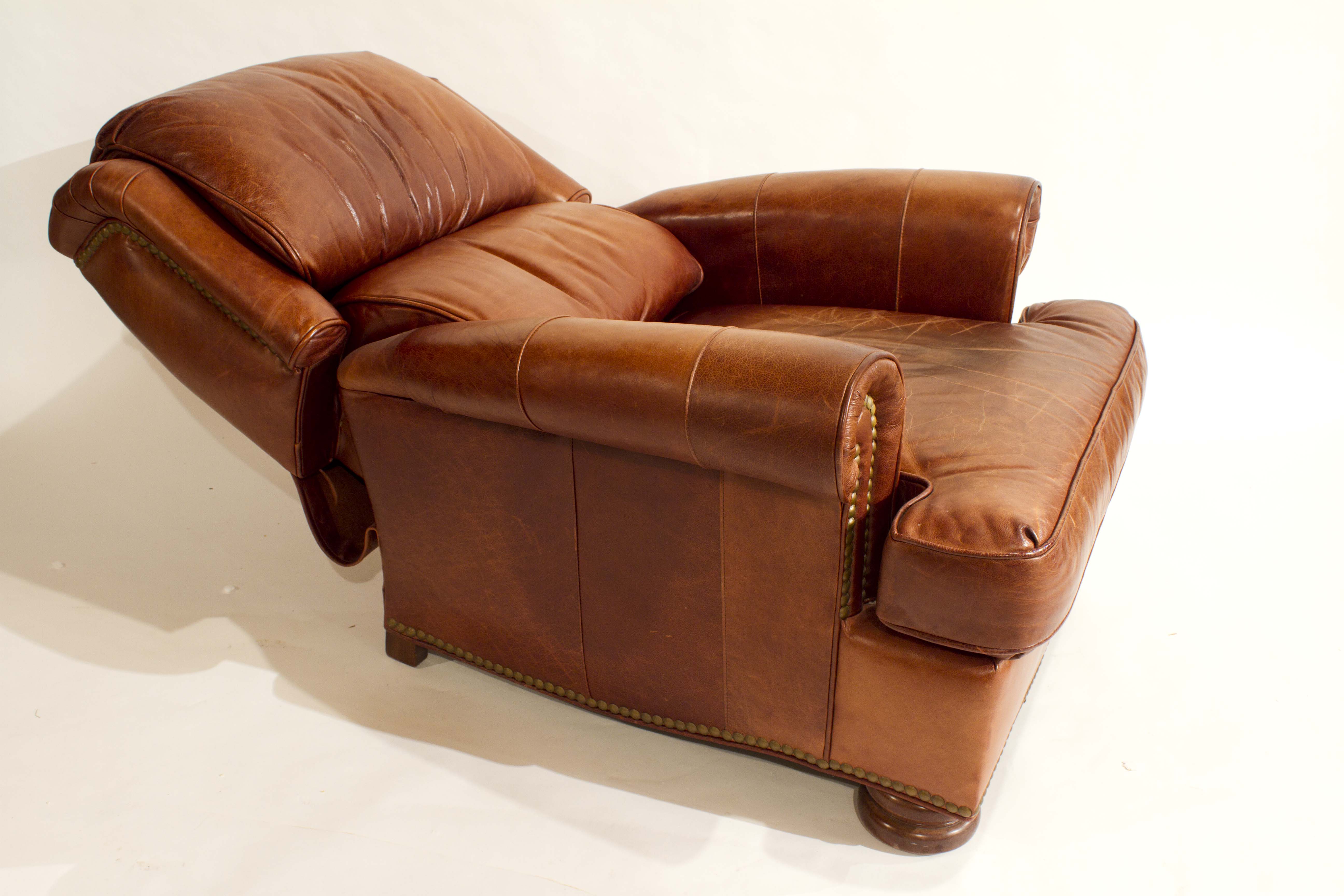 Bradington Young Leather Recliner with Ottoman