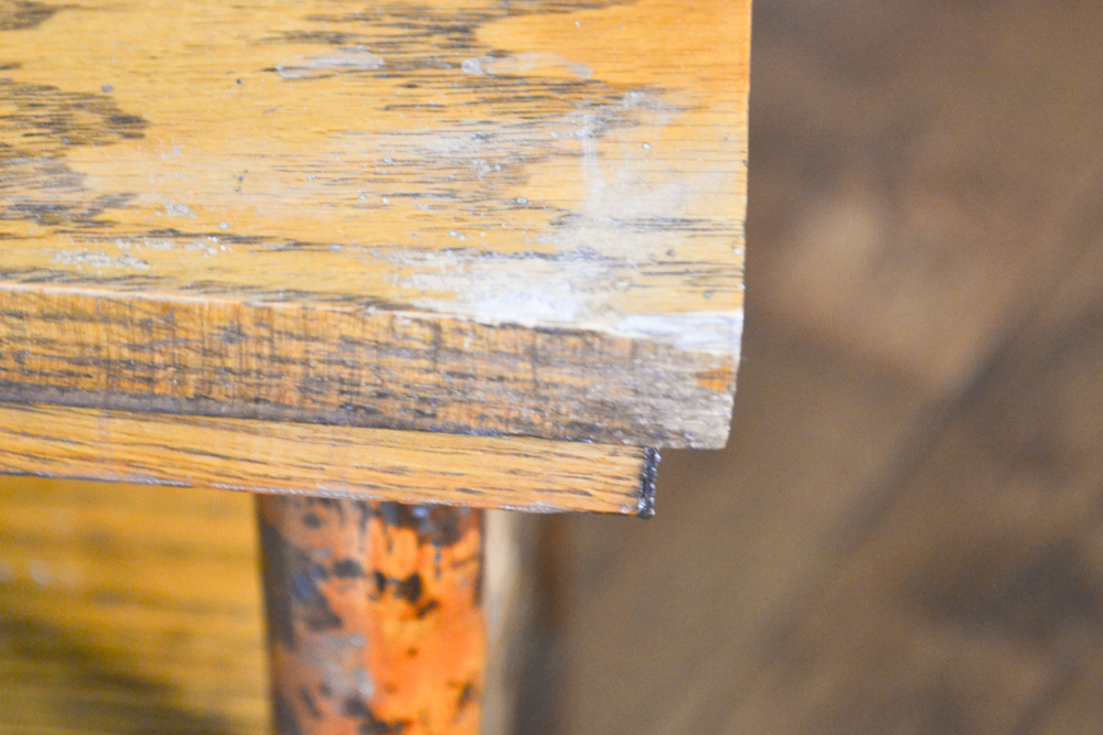 Old Hickory Furniture Magazine Stand with Marble Slab