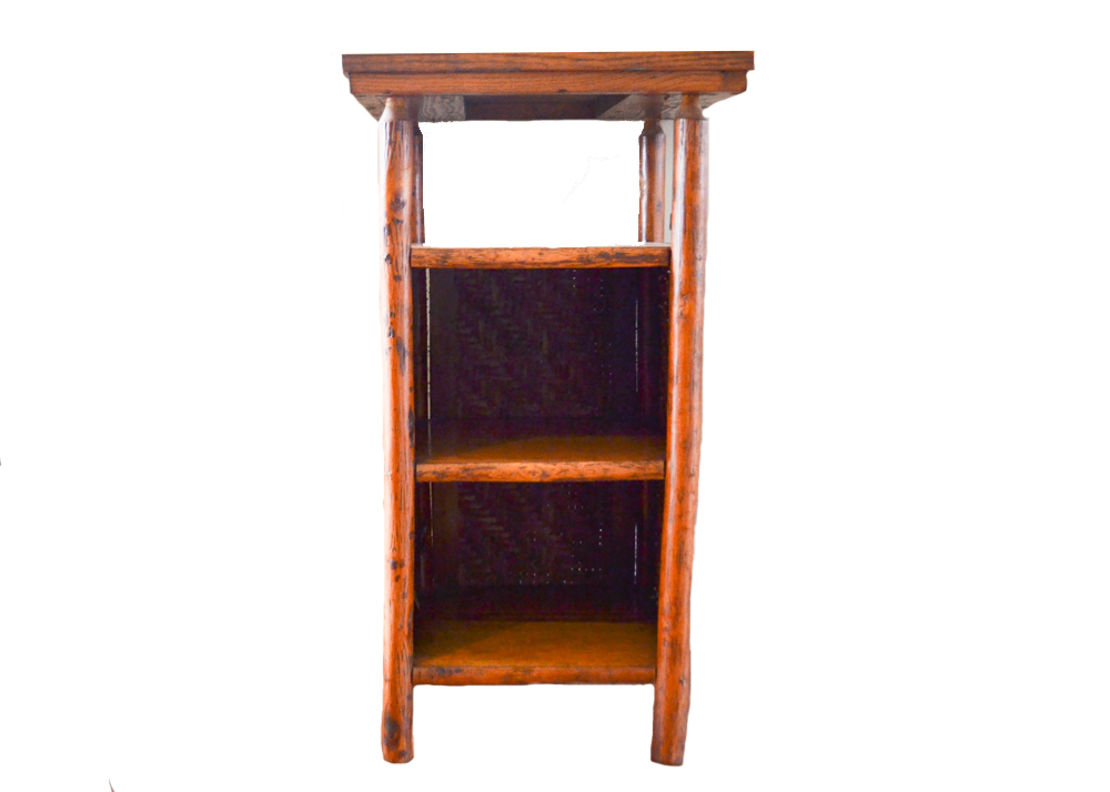 Old Hickory Furniture Magazine Stand with Marble Slab