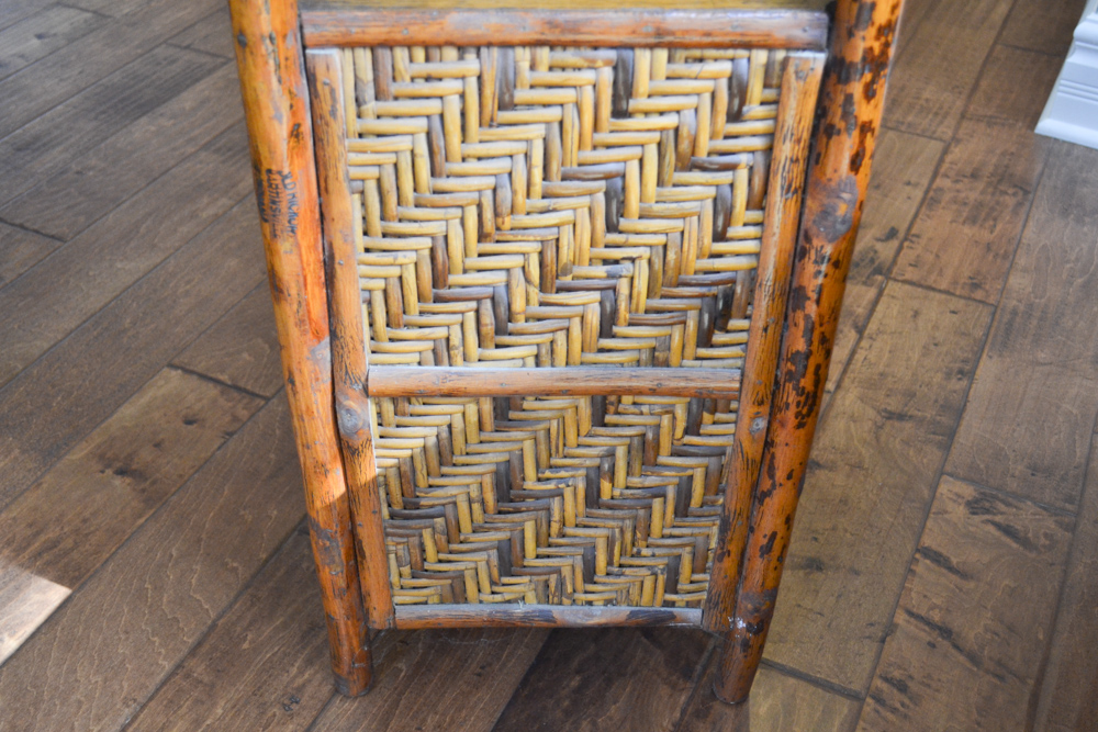 Old Hickory Furniture Magazine Stand with Marble Slab