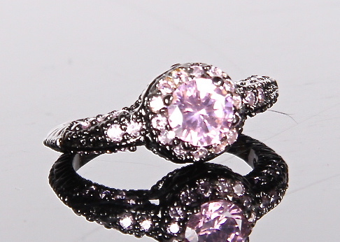 Sterling Silver Pink Ice Ring