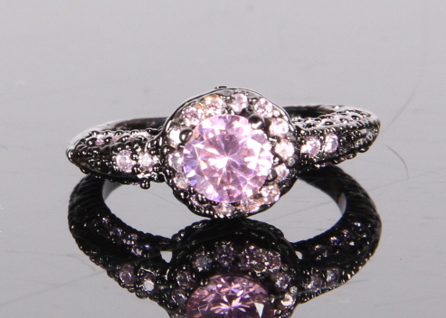 Sterling Silver Pink Ice Ring