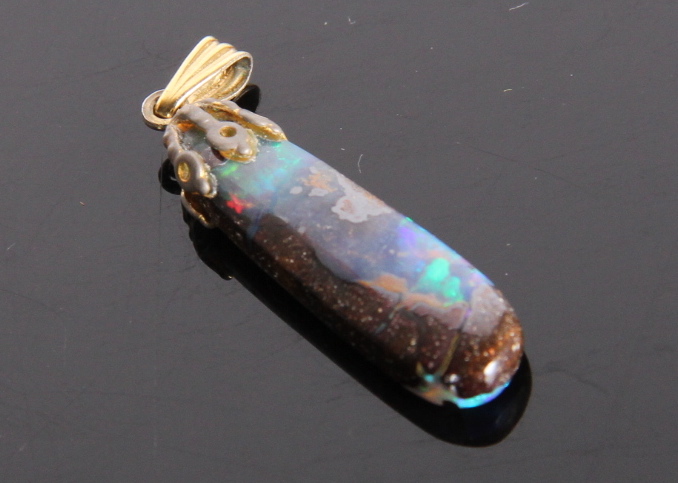 Black Opal with Host Rock