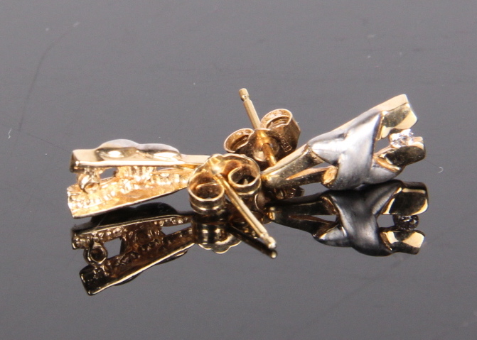 14k Yellow and White Gold Earrings