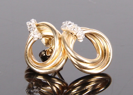 14K Gold and Diamond Earrings