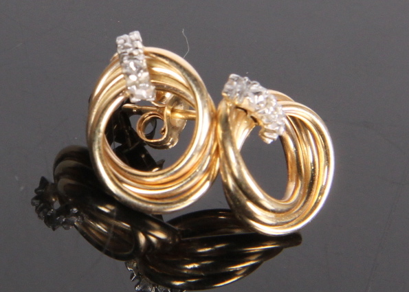 14K Gold and Diamond Earrings